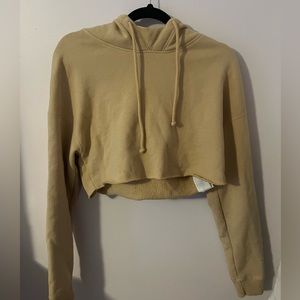 Tan Cropped Hoodie